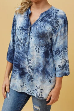 ROSETTA FLORAL SEQUIN TIE DYE DETAIL TOP -Female Clothing Store f563f9547428e4c2423814180e148d8d