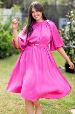 QUEENIE SATIN MIDI DRESS