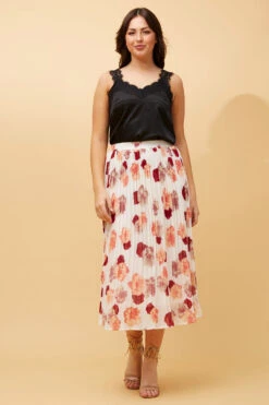 REESE FLORAL PLEATED MIDI SKIRT -Female Clothing Store f77a83968711c4ebc21c9ec8a6f1c0ed