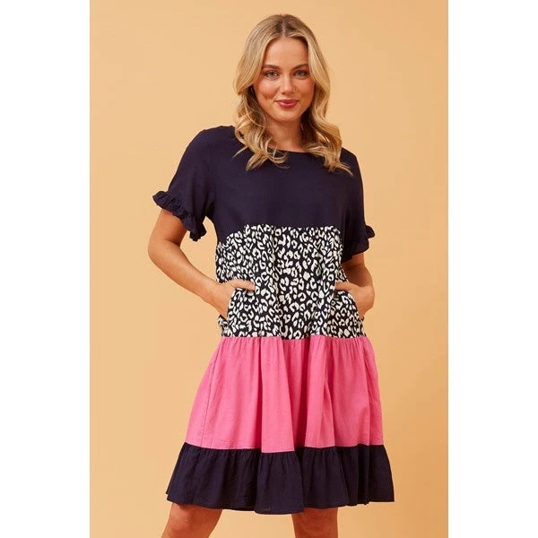 KELLY COLOUR BLOCK LINEN DRESS 7 KELLY COLOUR BLOCK LINEN DRESS - Image 7