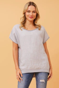 NERIDA LUREX LINEN TOP -Female Clothing Store f8f2329fcfc9ba2304e42d834c9502e1