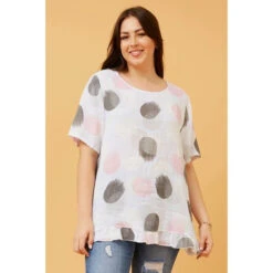ZINNIA POLKA DOT LINEN TOP -Female Clothing Store fb62eab61bfcc9c041e3d52a32987bad