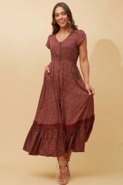 MOROCCO FLORAL BOHO MAXI DRESS -Female Clothing Store fc7b1f8173c406b4b6028818f0c529ca