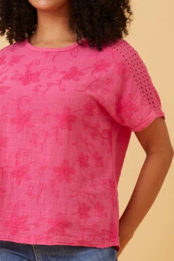 CONNIE EMBROIDERED FLORAL TOP -Female Clothing Store fe102d2b1764fa9727d719c61c2098d0
