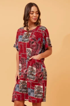 VINE ABSTRACT PRINT SHIFT DRESS -Female Clothing Store ff2018dd1145e20cc4d616ec88f2d2b0