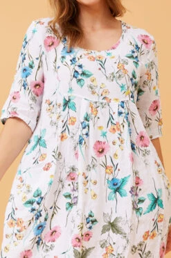 PISA FLORAL LINEN DRESS -Female Clothing Store ff96b1c007cd2a5e6d68816ca5eb0ba6